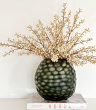 Green Etched Glass Vase