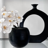 Etched Glass Vase (Black)