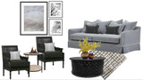 Lattice Carved Coffee Table (Black)