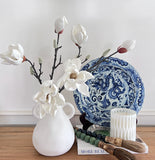 Blue and White Ceramic Dragon Plate (with stand)