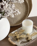 Aluminum Tray (rattan handle)