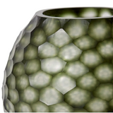 Green Etched Glass Vase