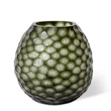 Green Etched Glass Vase