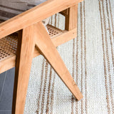 White / Natural Stripe Jute Rug