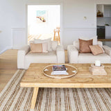 White / Natural Stripe Jute Rug