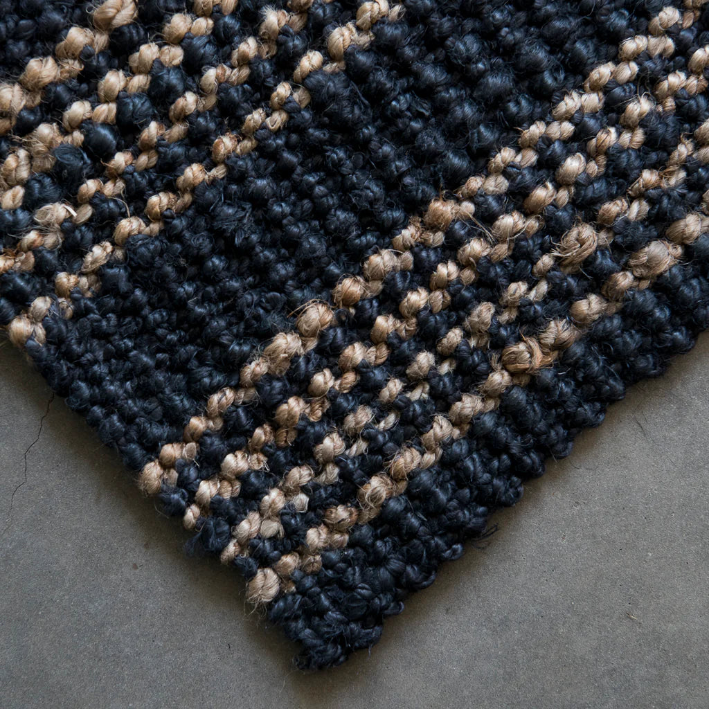 Graphite / Natural Stripe Jute Rug