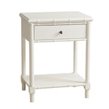 Bamboo Bedside Table (White)