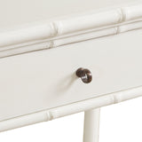Bamboo Bedside Table (White)