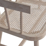 Oak Rattan Bench Seat (Black/Natural or Whitewash)