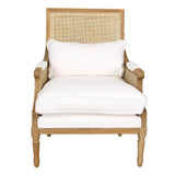 Rattan Oak Occasional Chair (White or Natural)