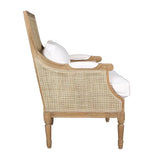 Rattan Oak Occasional Chair (White or Natural)