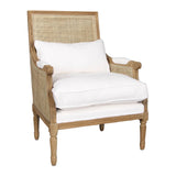 Rattan Oak Occasional Chair (White or Natural)