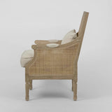 Rattan Oak Occasional Chair (White or Natural)