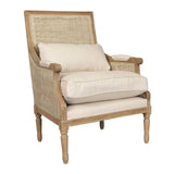 Rattan Oak Occasional Chair (White or Natural)