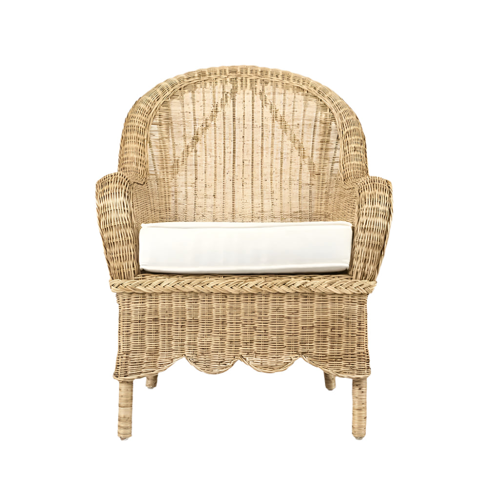 Rattan Scalloped Occassional Chair