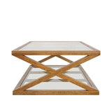 American Oak Glass Top Table