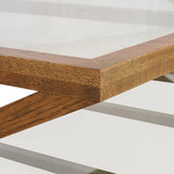 American Oak Glass Top Table