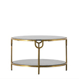 Marble Iron Top Coffee Table (White or Black Marble)