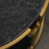 Marble Iron Top Coffee Table (White or Black Marble)