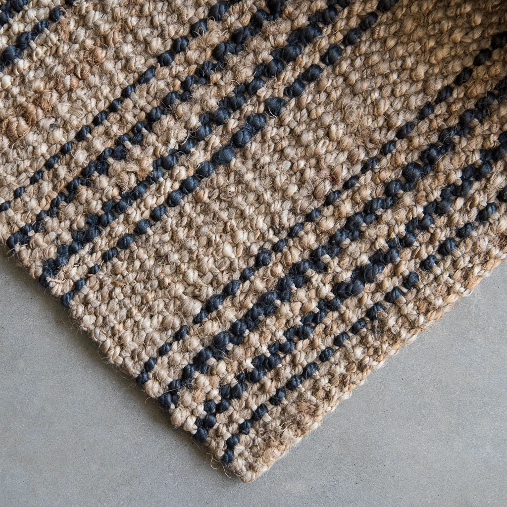 Natural / Graphite Stripe Jute Rug