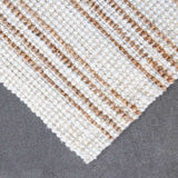 White / Natural Stripe Jute Rug