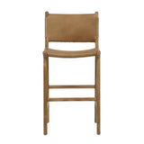 Leather High Back Stool (Tan)