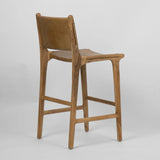 Leather High Back Stool (Tan)