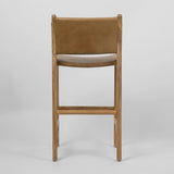 Leather High Back Stool (Tan)