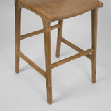 Leather High Back Stool (Tan)