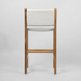 Leather High Back Stool (White)