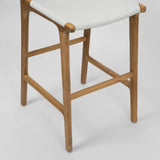Leather High Back Stool (White)