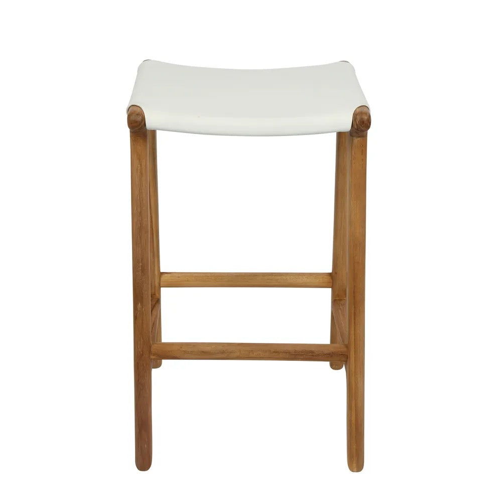 Leather Counter Stool (White)