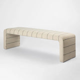 Navy Stripe Upholstered Bench