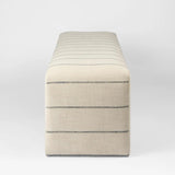 Navy Stripe Upholstered Bench