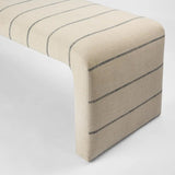 Navy Stripe Upholstered Bench