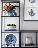 Blue and White Ceramic Dragon Plate (with stand)