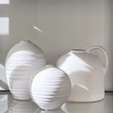 White Textured Rib Vase (Tall)