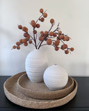 White Textured Rib Vase (Tall)