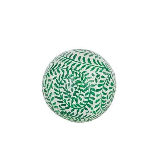 Green and White Decorative Balls (pack of 4)