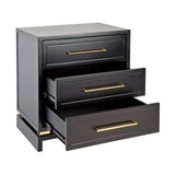 Bamboo Bedside Table (Large Black)