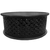 Lattice Carved Coffee Table (Black)
