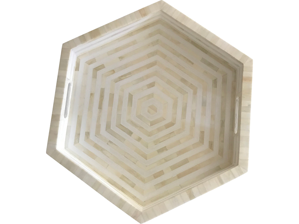 White Hex Inlay Tray