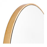 Simple Brass Finish Round Mirror
