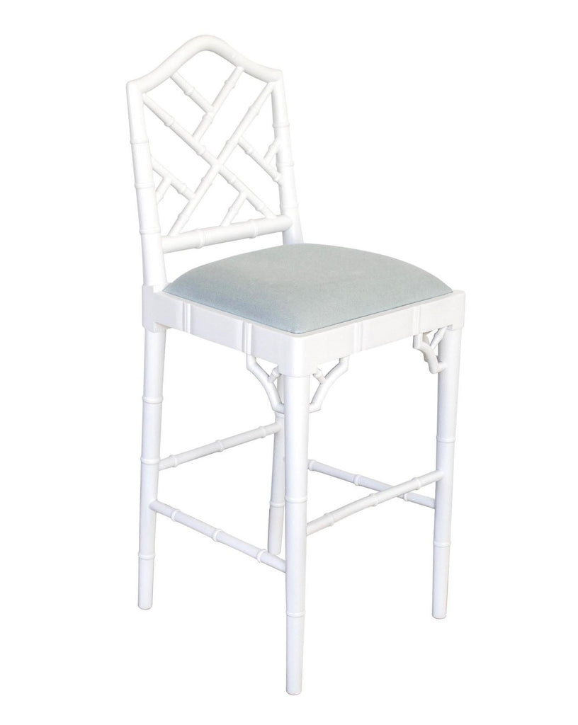 Chinoiserie Chippendale Counter Stool (with back)
