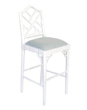 Chinoiserie Chippendale Counter Stool (with back)