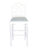 Chinoiserie Chippendale Counter Stool (with back)