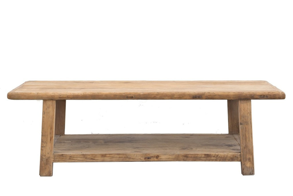 Vintage Elm Coffee Table (with shelf)
