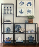 Blue and White Ceramic Dragon Plate (with stand)