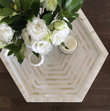 White Hex Inlay Tray