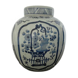 Blue and White Floral Arrangement Jar (Flat Lid)